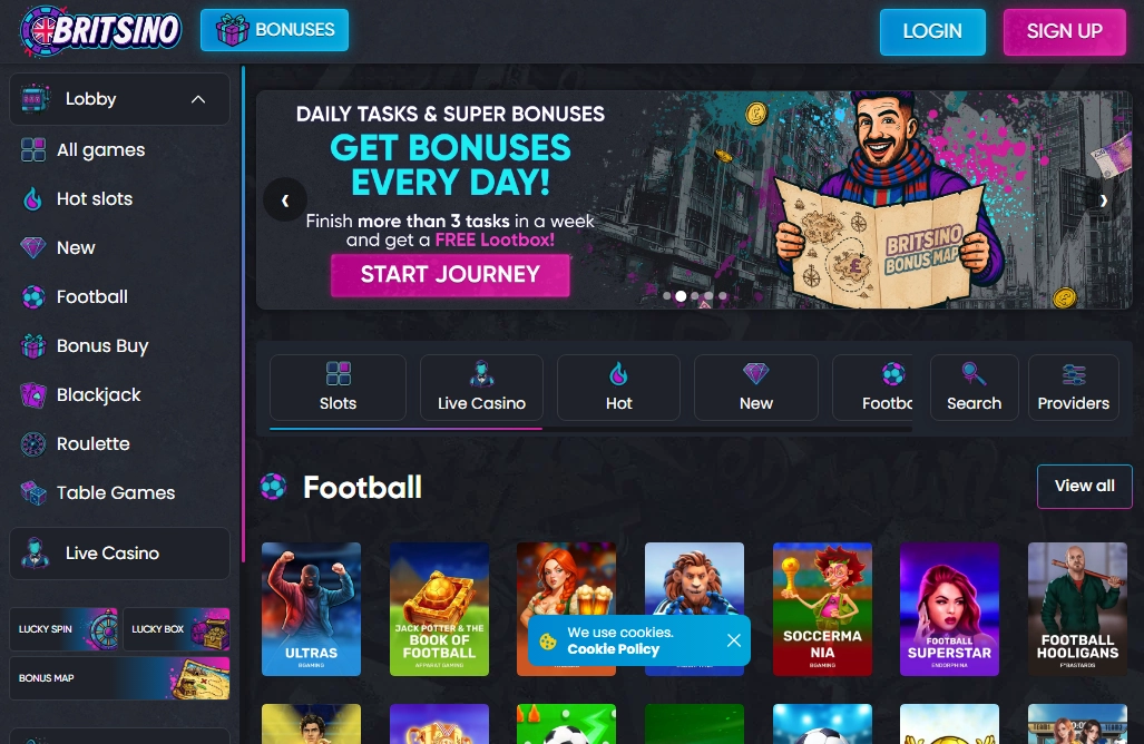 Britsino Casino Desktop Screenshot