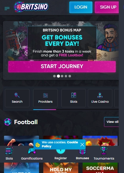 Britsino Casino Mobile Screenshot