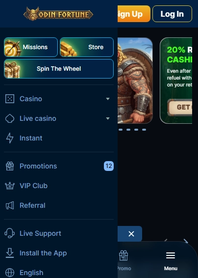 Odinfortune Casino Mobile Screenshot