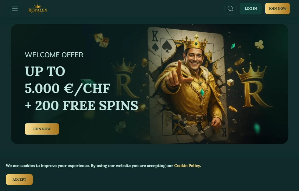 Royalen Casino Desktop Screenshot