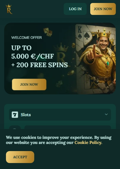 Royalen Casino Mobile Screenshot