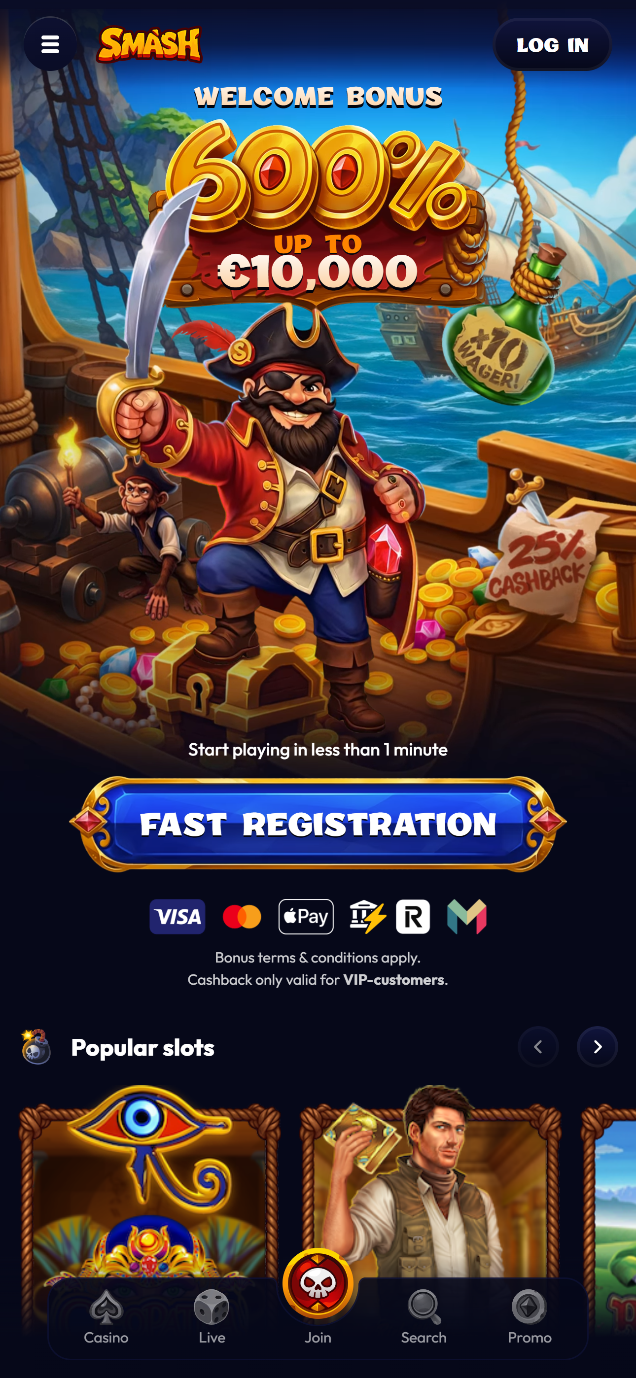 Smash Casino Mobile Screenshot