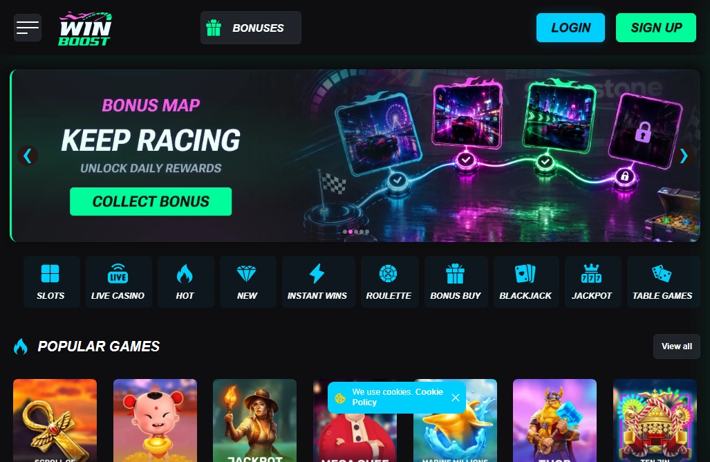 WinBoost Casino Desktop Screenshot